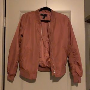 Forever 21 Deep Salmon Bomber Jacket